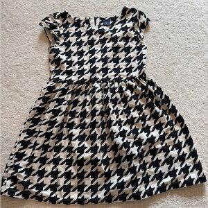 GapKids Girls Dress Houndstooth Black White 100% Cotton Knee Length M (8)